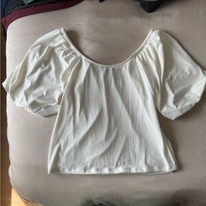 Elegant Cream Puff Sleeve Blouse